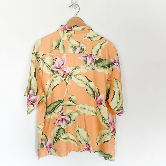 Tommy Bahama Women’s Vintage Fuzzy Peach Silk Tropical Floral Print Wrap Skirt B - Picture 2 of 14